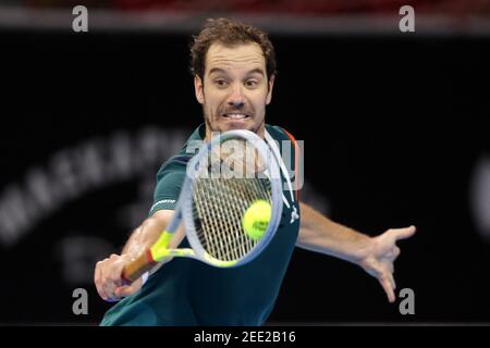 Salvatore Caruso in action against Ernesto Escobedo during a men s