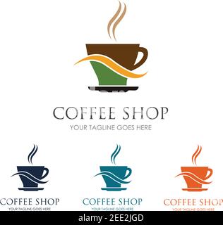 Coffee Shop Logo Icon Template Design Vector Illustration Stock Vector