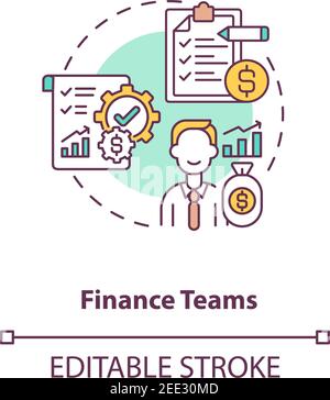 Finance teams concept icon Stock Vector