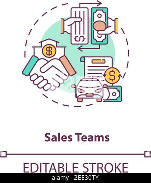 Sales teams concept icon Stock Vector