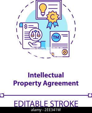 Intellectual property agreement concept icon Stock Vector