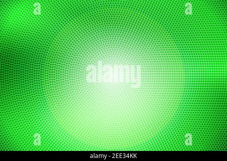 Polka dots green background. Vector halftone illustration. Geometric monochrome dotted pattern. Pop art cover with bubbles in contrast colors Stock Vector