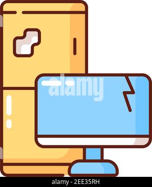 Electronic waste RGB color icon Stock Vector
