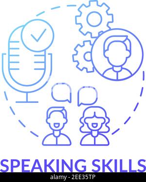 Speaking skills concept icon Stock Vector