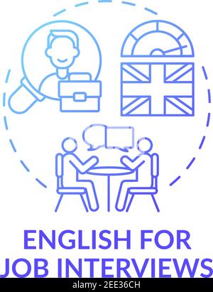 English for job interviews concept icon Stock Vector