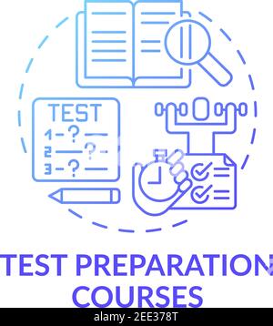Test preparation courses concept icon Stock Vector