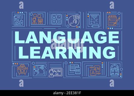 Language school word concepts banner. Educational program. Foreign ...