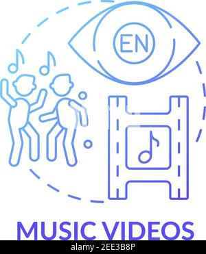 Music videos concept icon Stock Vector