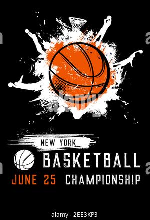 Free Vector  Colored vintage basketball championship poster