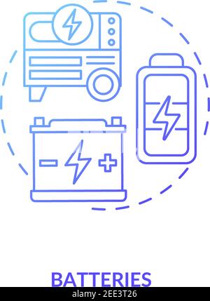 Battery installations at wind farms concept icon Stock Vector