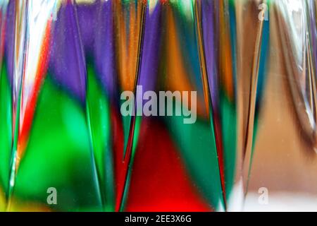 Light patterns and glass patterns seen etching beautiful art on the whiskey glass Stock Photo