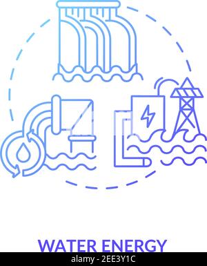 Hydropower rely on water concept icon Stock Vector
