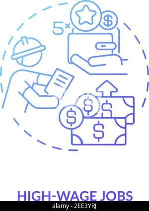 High-wage works concept icon Stock Vector