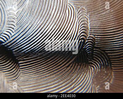 Interesting interference patterns created by light on ground glass and plastic film Stock Photo