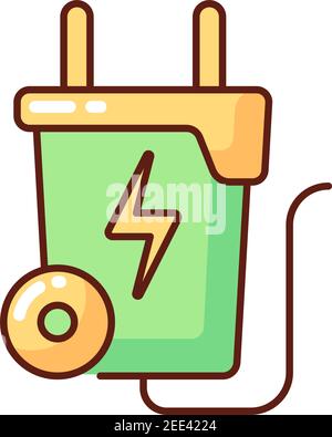 Waste-to-energy RGB color icon Stock Vector