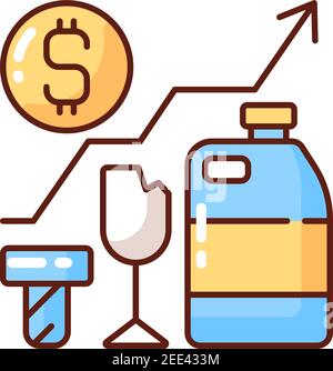 Waste analytics RGB color icon Stock Vector