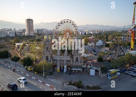 panoramic view of aktur luna park at antalya stock photo alamy