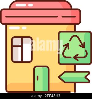 Recycling collection center RGB color icon Stock Vector