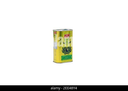 Real Value Olive Oil on white background Stock Photo