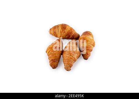 Mini Rolls with choc and butter on white background Stock Photo