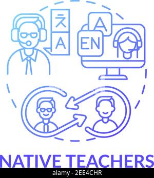 Native teachers concept icon Stock Vector
