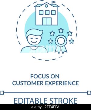 Focus on customer experience concept icon Stock Vector