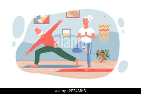 set woman practice yoga balance posture Stock Vector Image & Art