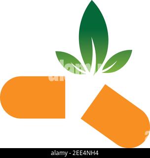 Herbal Supplement - Natural Medicine Logo Template Stock Vector