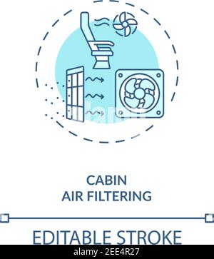 Cabin air filtering concept icon Stock Vector