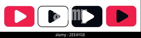 Flat video player template for web and mobile apps. Stock Vector