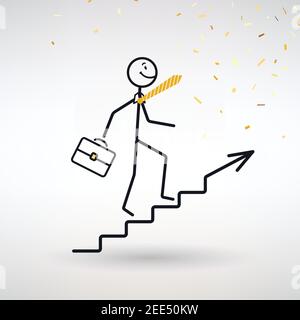 symbol of success on the career ladder on a light background Stock Vector