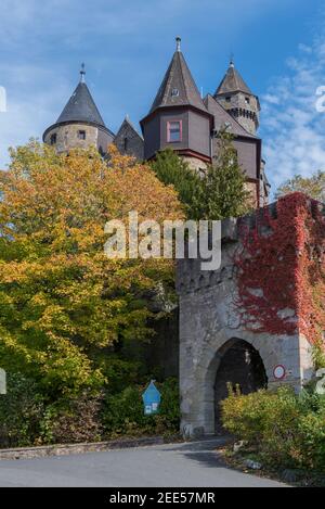 the medieval castle braunfels on a basalt summit Stock Photo