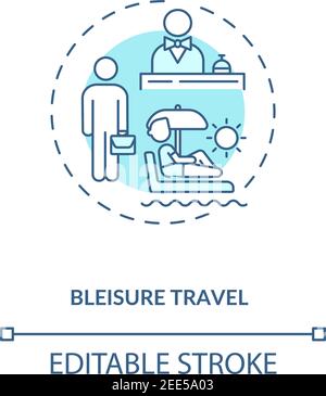 Bleisure travel concept icon Stock Vector