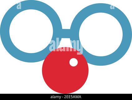 photo shoot party carnival accessories. glasses and clown nose Stock Vector