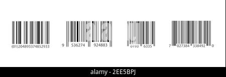 Bar Code Set Vector. Universal Product Scan Code. Isolated Stock Vector