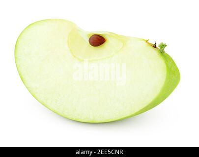 Green apple slice isolated on white background with clipping path Stock Photo