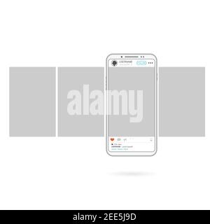 Social media carousel post phone Stock Vector