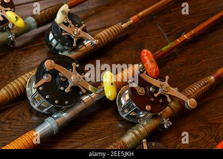 Vintage Bamboo Fishing Rods Conventional Fishing Stock Photo 1918136078