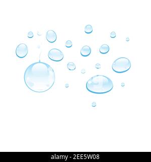 Blue water drops vector isolated on white background. Water drop design for design Stock Vector