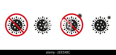Simple virus drawing icon set, can be used as illustration for ncov coronavirus. covid 19 Stock Vector
