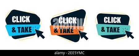 Click and take on speech bubble. Vector Stock Vector