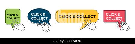 Click an collect with computer mouse pointer Stock Vector