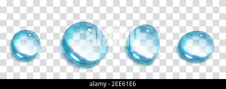 Realistic water bubbles with rainbow reflection set isolated.  Stock Vector