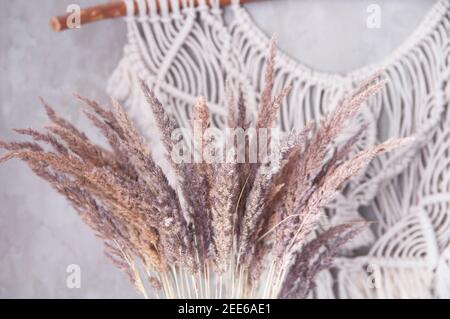 bouquet of dried wild flowers on the background of a concrete wall Stock  Photo - Alamy