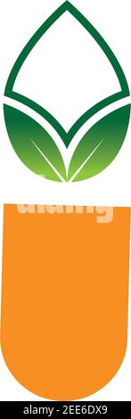 Herbal Supplement - Natural Medicine Logo Template Stock Vector