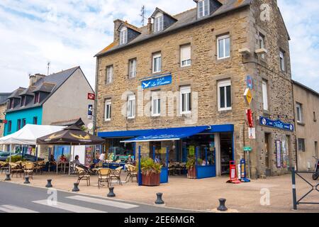 Saint-Brieuc, France - August 27, 2019: Bar Les Mouettes in Port du Legue in Plerin, Brittany, France Stock Photo