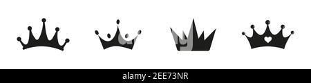 Crown icons set. Crown symbol collection. Vector illustration Stock Vector