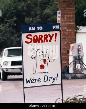 The gas crisis in 1976.  The filling stations arfound Fairfax, virginia   Photograph by Dennis Brack Stock Photo