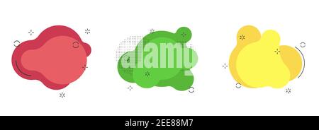 Abstract liquid backgrounds set isolated on white. Gradient abstract with flowing liquid shapes. Stock Vector