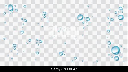 Water drops isolated on the transparent background  Stock Vector